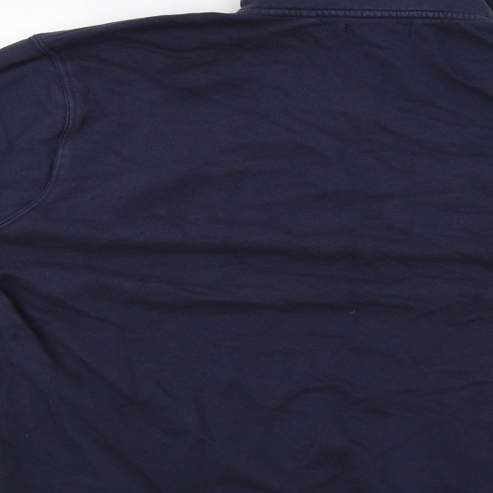 TU Mens Blue Striped  Henley Sweatshirt Size XL