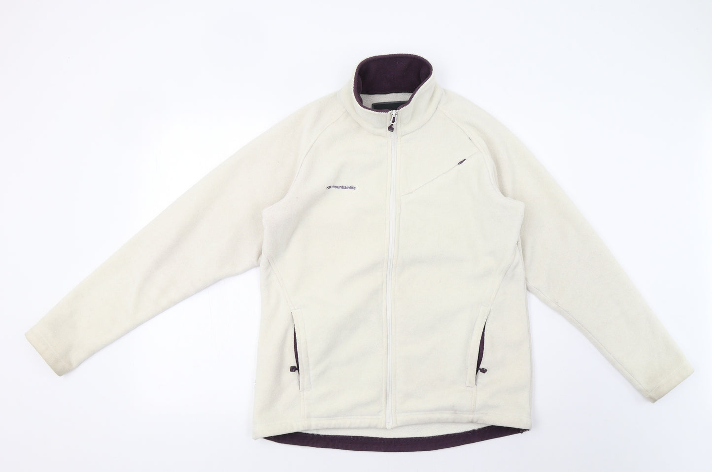 Mountain Life Womens Ivory   Full Zip Sweatshirt Size 12