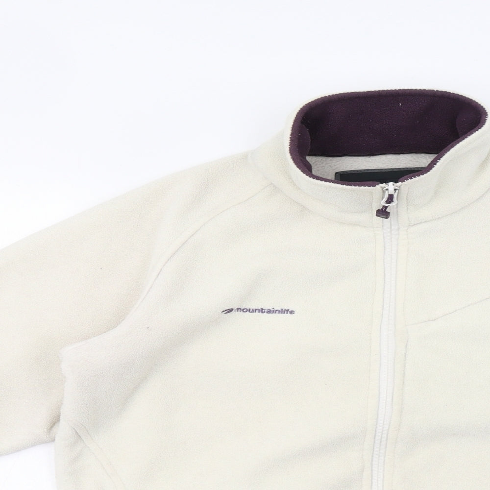 Mountain Life Womens Ivory   Full Zip Sweatshirt Size 12