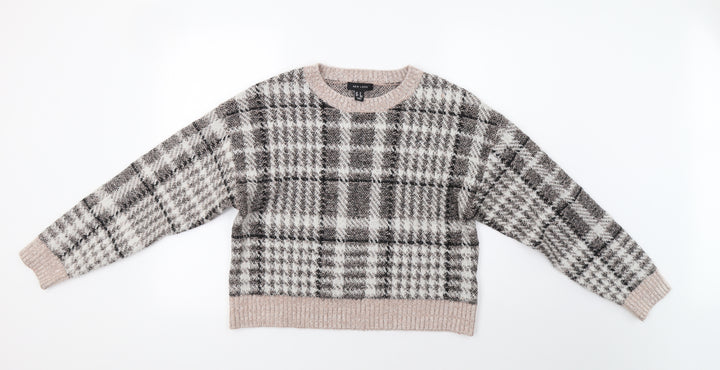 New Look Womens Pink Check  Pullover Jumper Size M