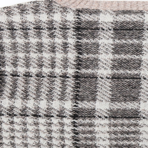 New Look Womens Pink Check  Pullover Jumper Size M