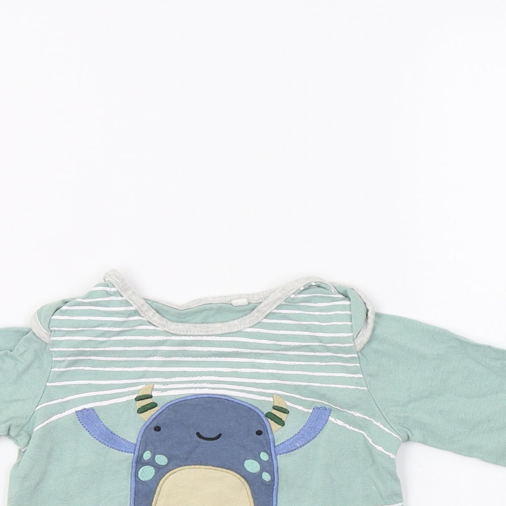 TU Baby Green Striped  Basic T-Shirt Size 12-18 Months