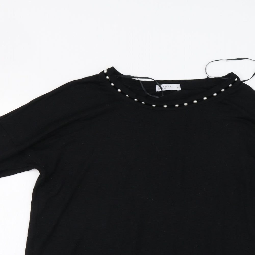 Papaya Womens Black   Tunic T-Shirt Size M
