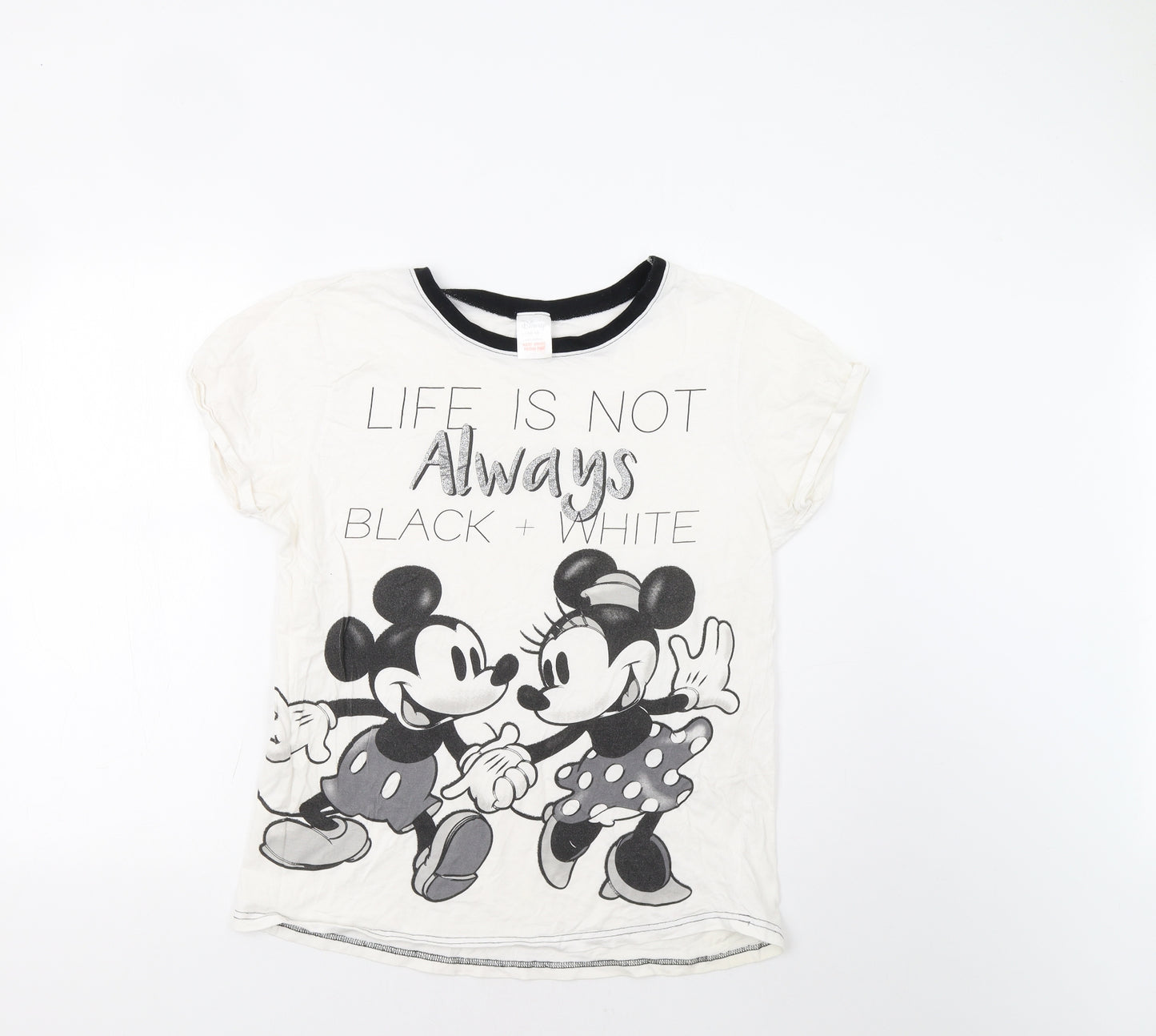 Disney Womens White   Basic T-Shirt Size 16  - Mickey And Minnie