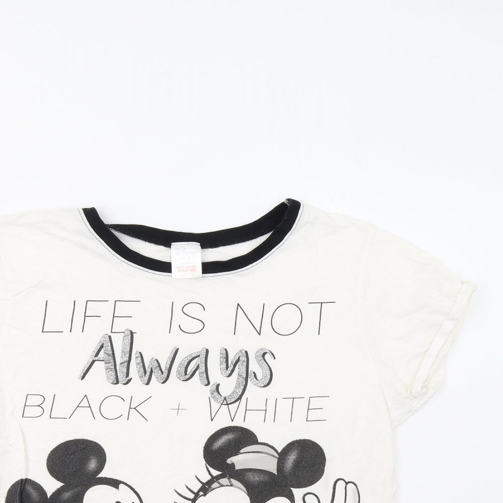 Disney Womens White   Basic T-Shirt Size 16  - Mickey And Minnie