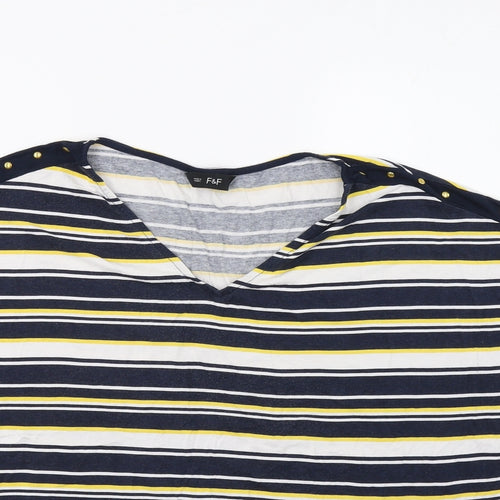 F&F Womens Multicoloured Striped  Basic Blouse Size 14