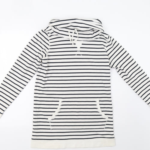 NMext Womens White Striped  Shrug Sweatshirt Size 12