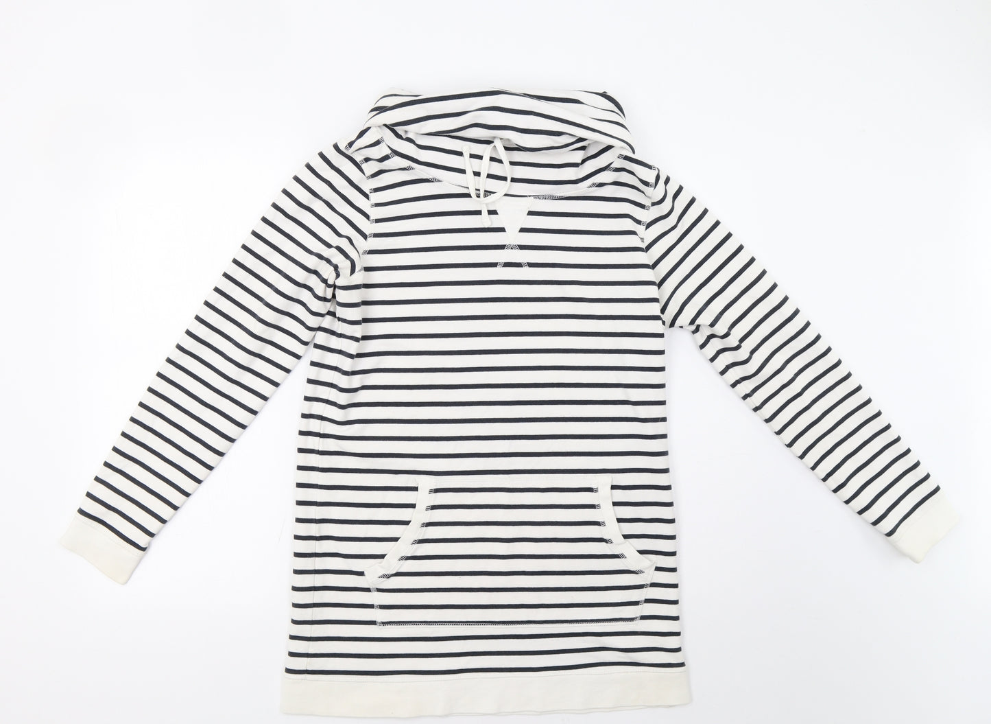 NMext Womens White Striped  Shrug Sweatshirt Size 12