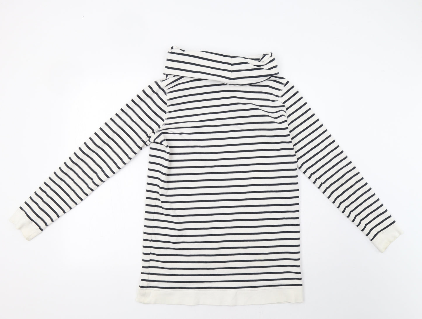 NMext Womens White Striped  Shrug Sweatshirt Size 12