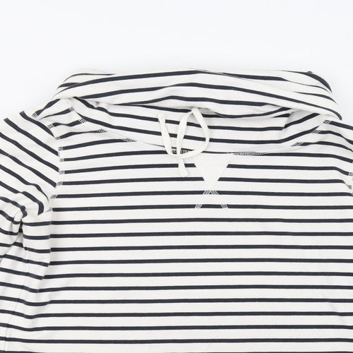 NMext Womens White Striped  Shrug Sweatshirt Size 12