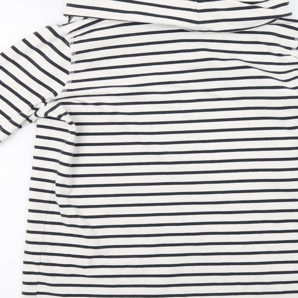 NMext Womens White Striped  Shrug Sweatshirt Size 12