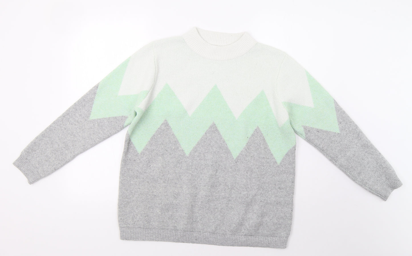 M&Co Womens Grey Geometric  Pullover Jumper Size 14