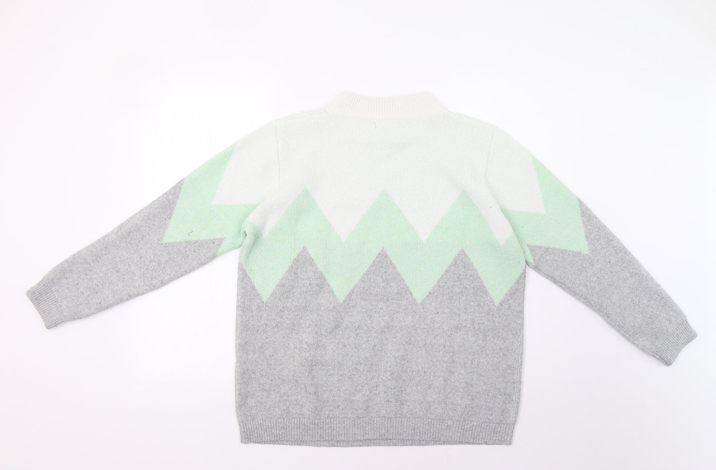 M&Co Womens Grey Geometric  Pullover Jumper Size 14