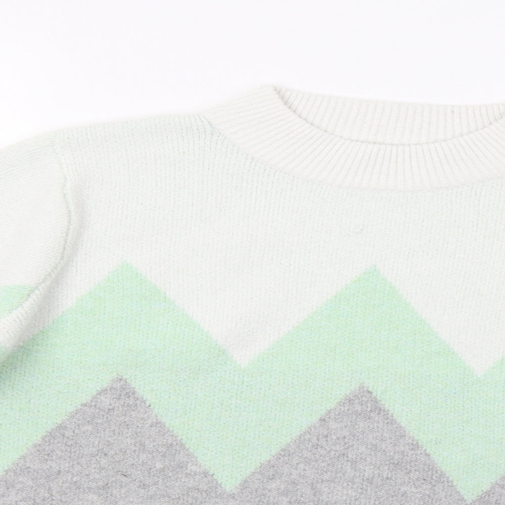 M&Co Womens Grey Geometric  Pullover Jumper Size 14