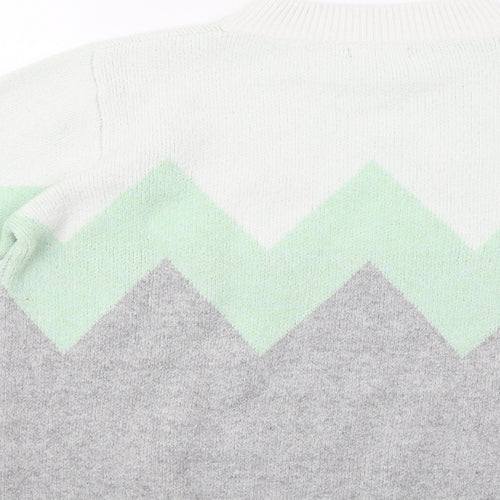 M&Co Womens Grey Geometric  Pullover Jumper Size 14