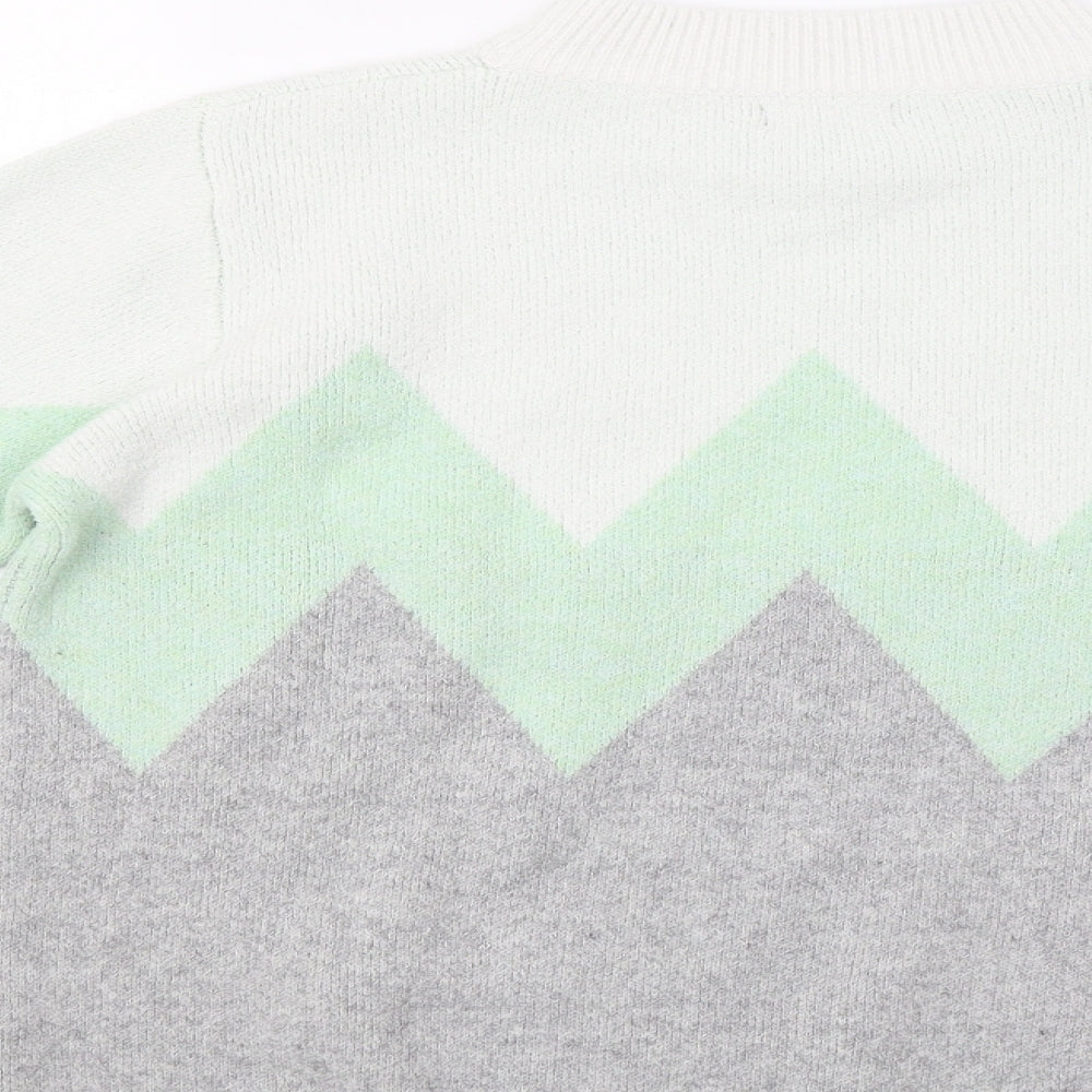 M&Co Womens Grey Geometric  Pullover Jumper Size 14