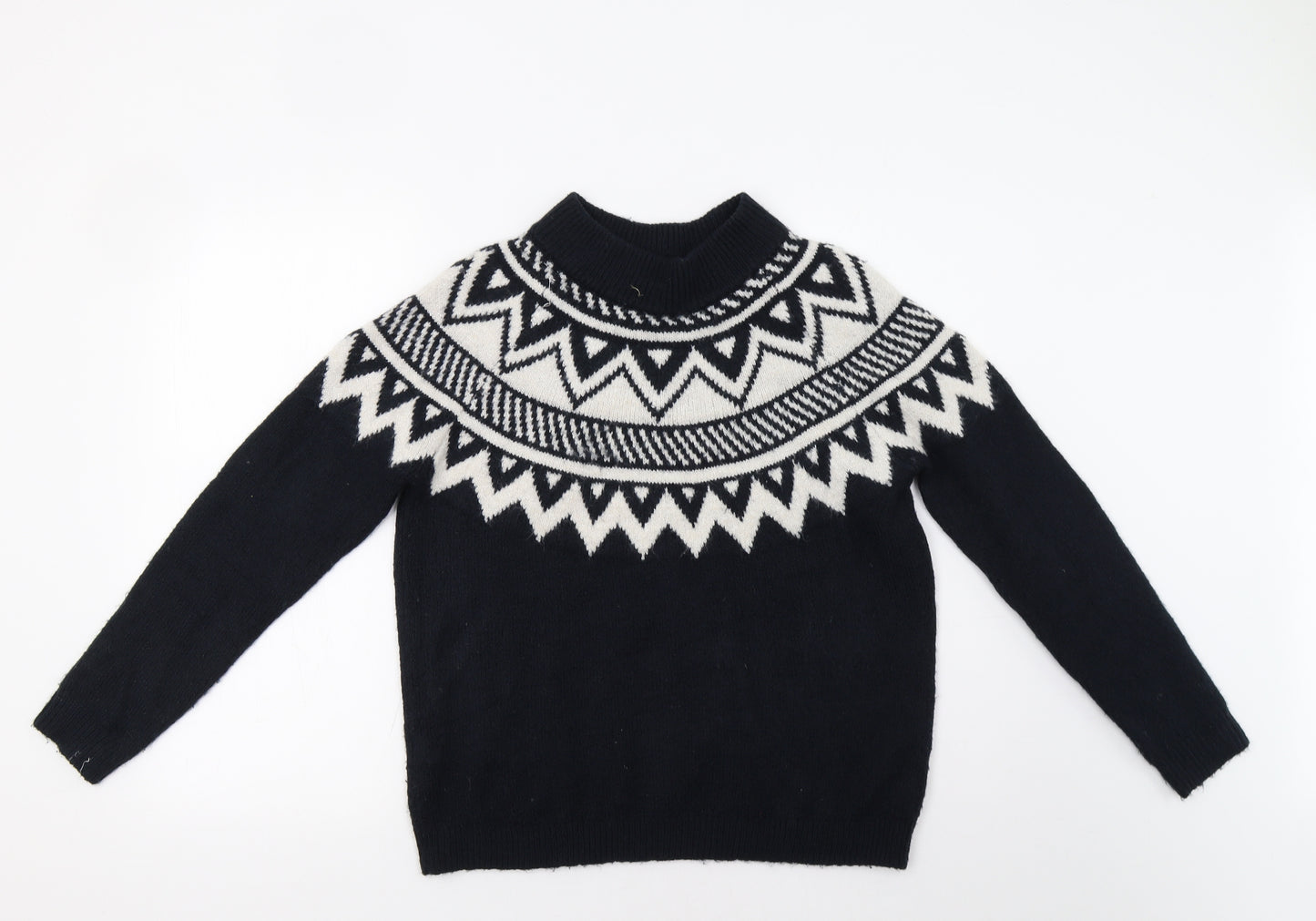 M&S Womens Blue Fair Isle  Pullover Jumper Size S