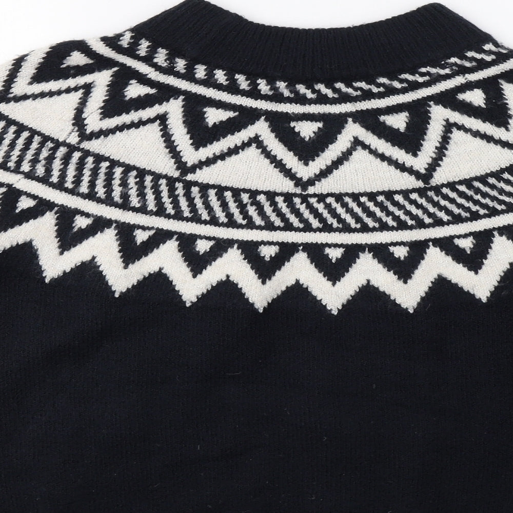 M&S Womens Blue Fair Isle  Pullover Jumper Size S
