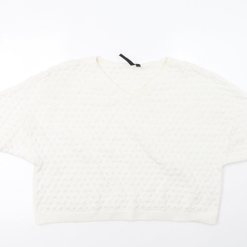 Topshop Womens White   Pullover Jumper Size 10