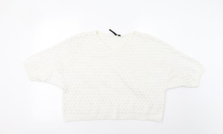 Topshop Womens White   Pullover Jumper Size 10