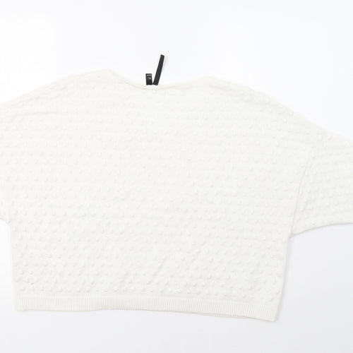 Topshop Womens White   Pullover Jumper Size 10