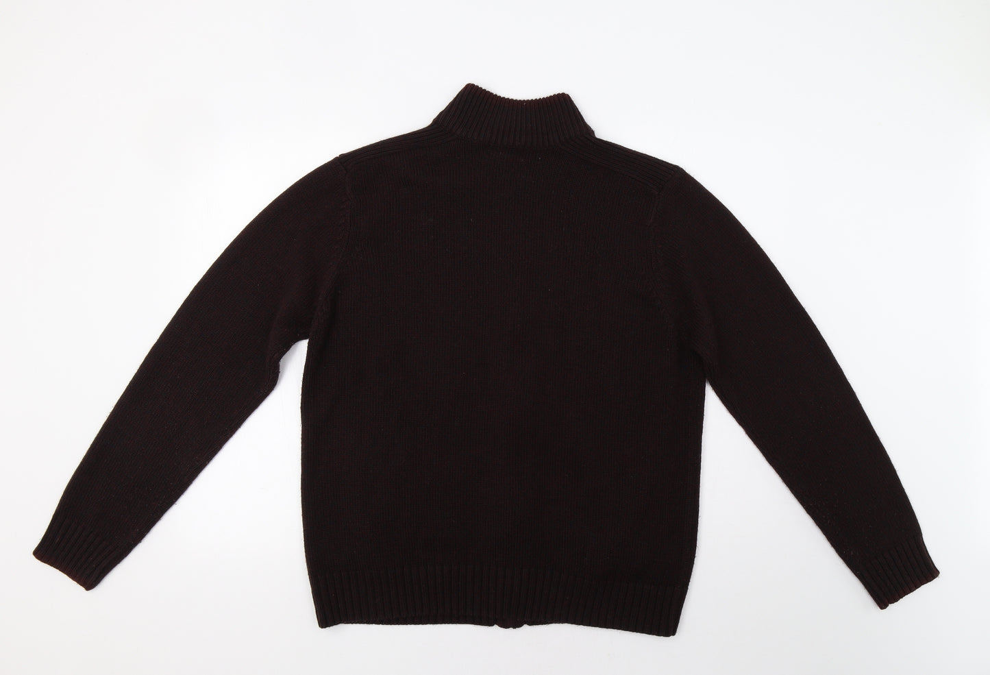 M&S Mens Brown   Full Zip Jumper Size L