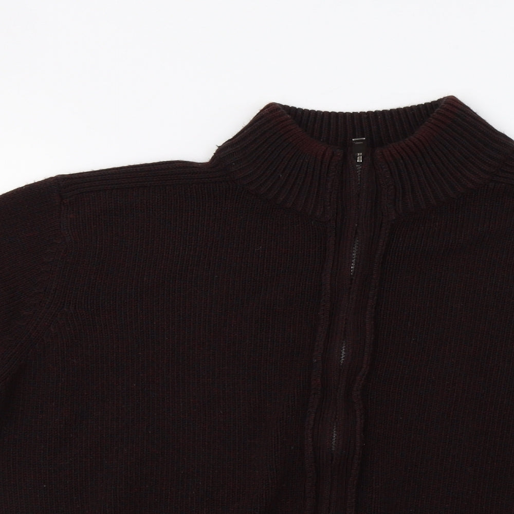 M&S Mens Brown   Full Zip Jumper Size L