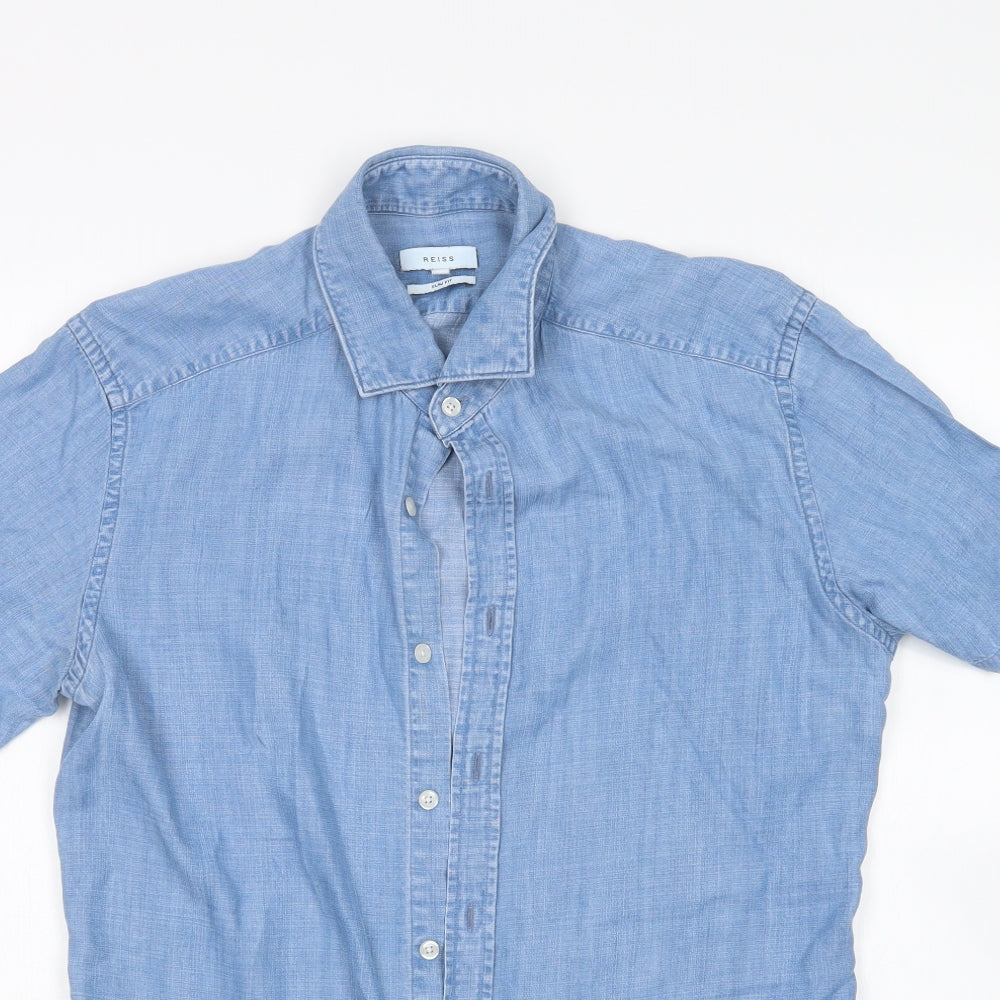 Reiss Mens Blue    Button-Up Size M