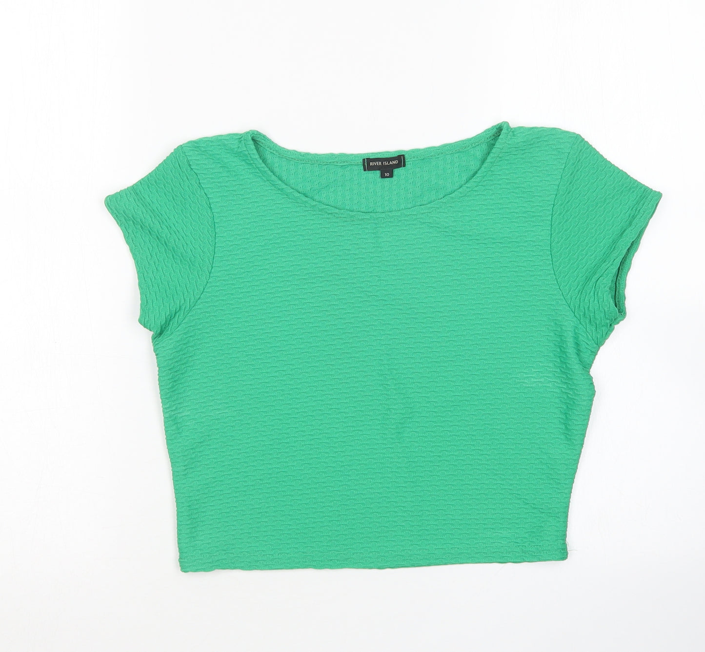 River Island Womens Green   Cropped T-Shirt Size 10