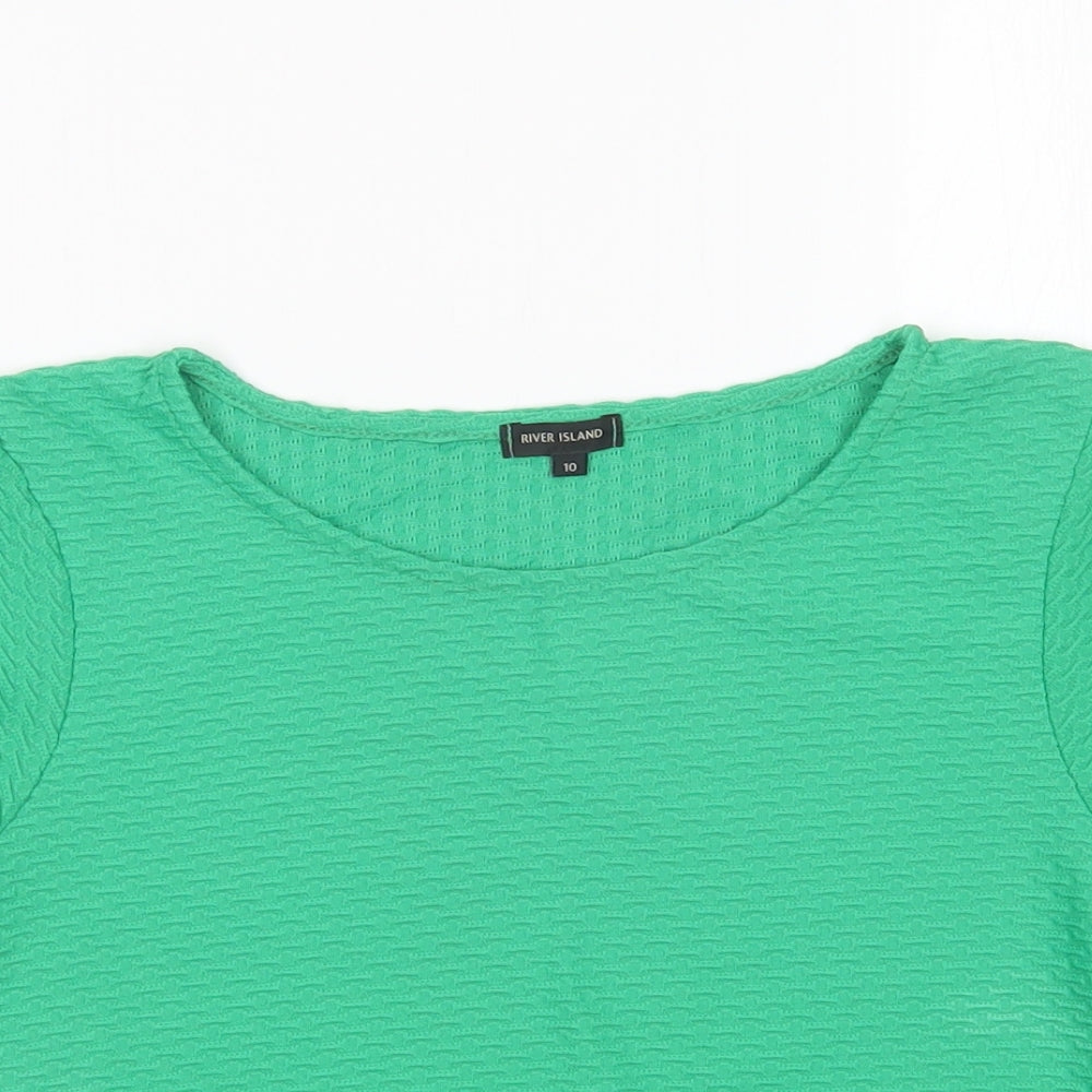 River Island Womens Green   Cropped T-Shirt Size 10