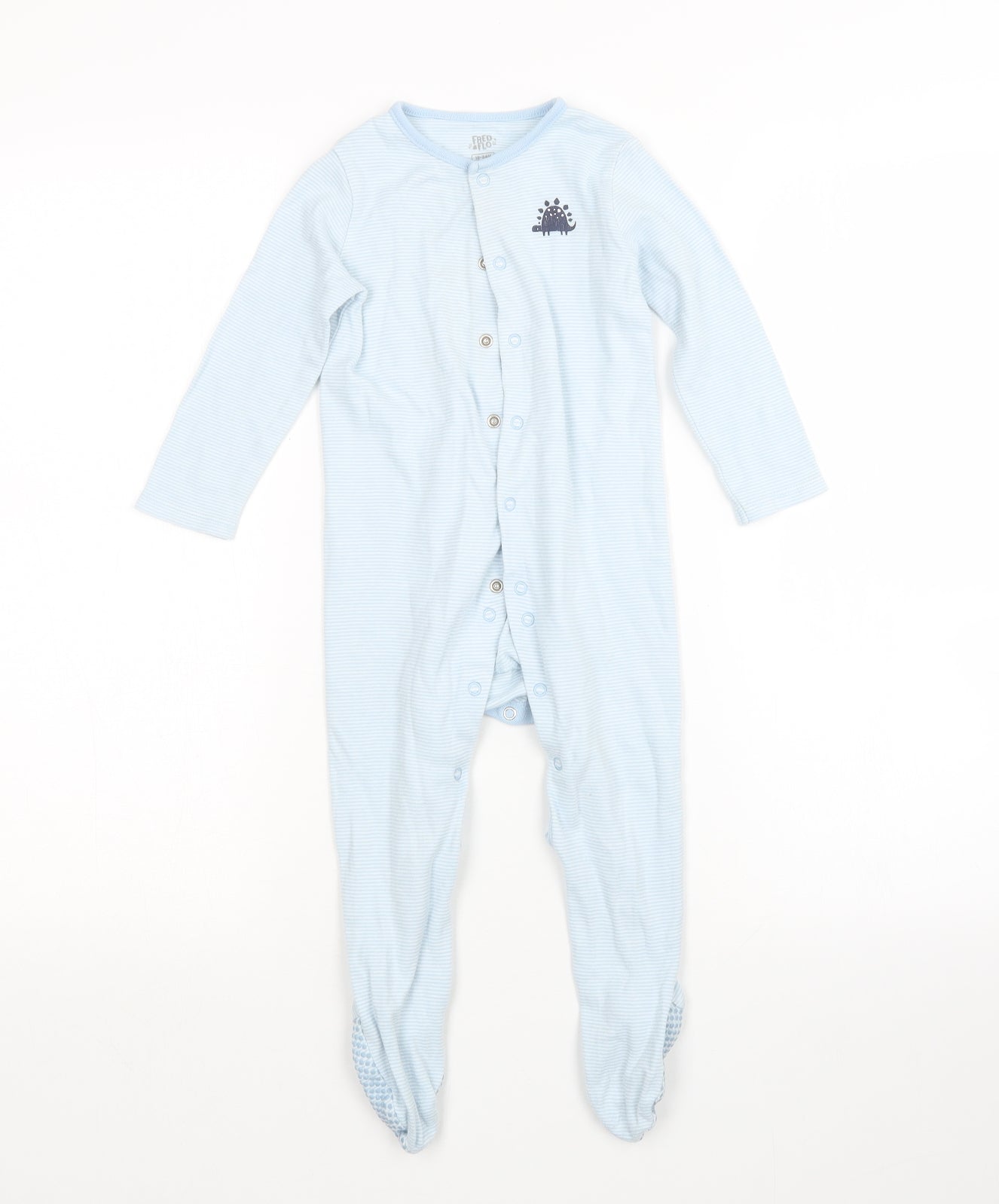 F&F Boys Blue Striped  Babygrow One-Piece Size 18-24 Months