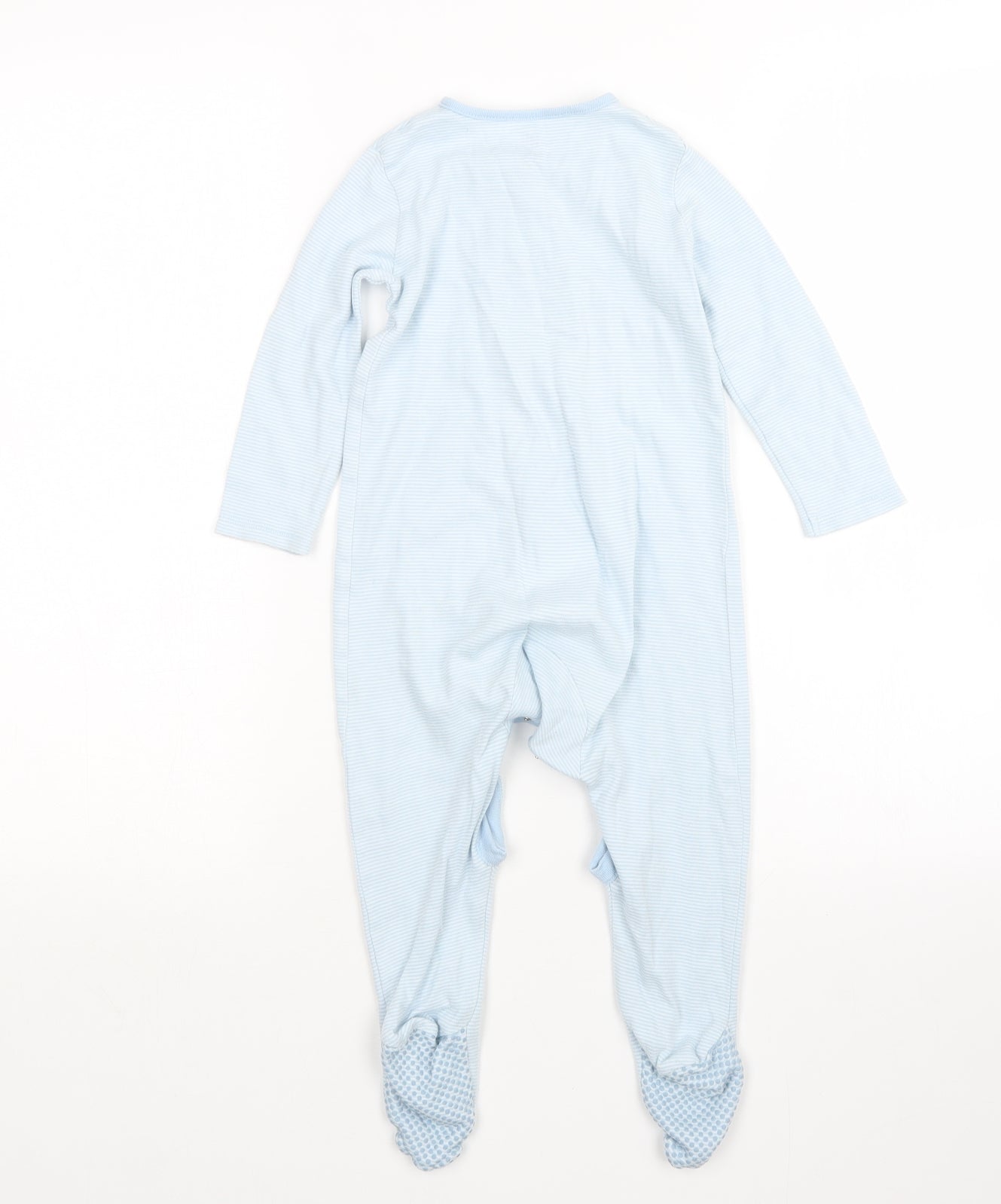 F&F Boys Blue Striped  Babygrow One-Piece Size 18-24 Months