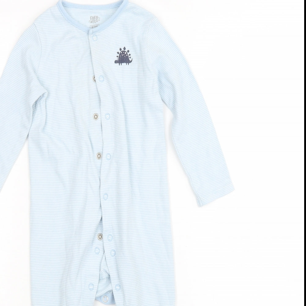 F&F Boys Blue Striped  Babygrow One-Piece Size 18-24 Months