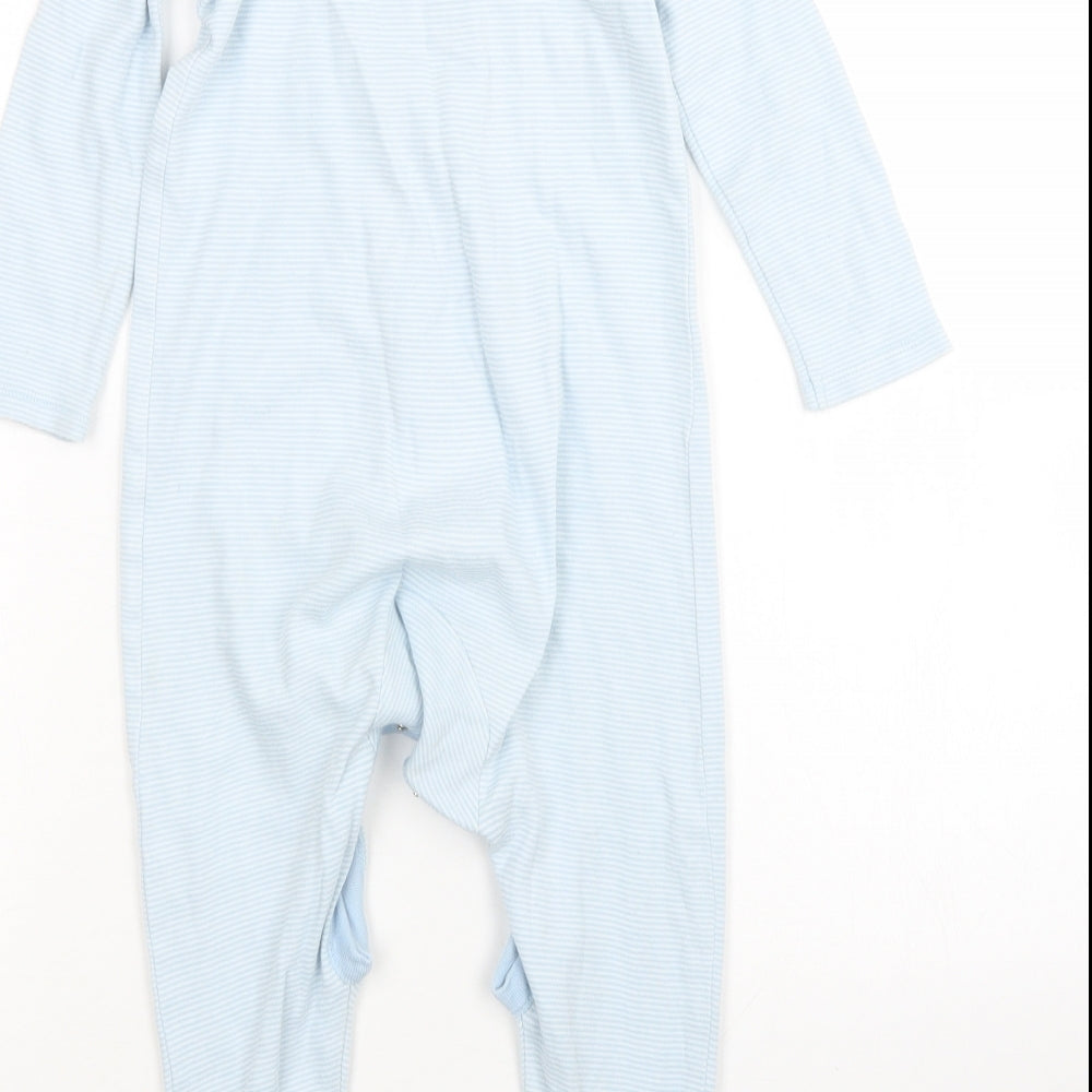 F&F Boys Blue Striped  Babygrow One-Piece Size 18-24 Months