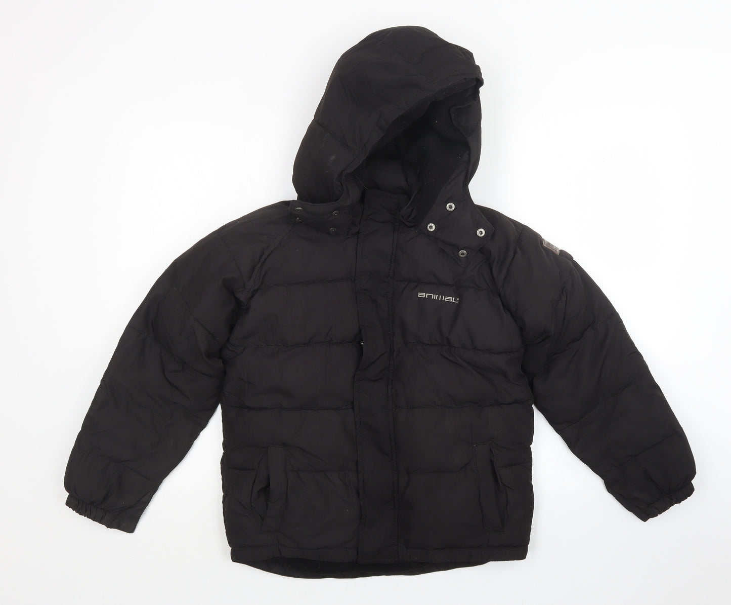 Animal Boys Black   Puffer Jacket Coat Size 9-10 Years
