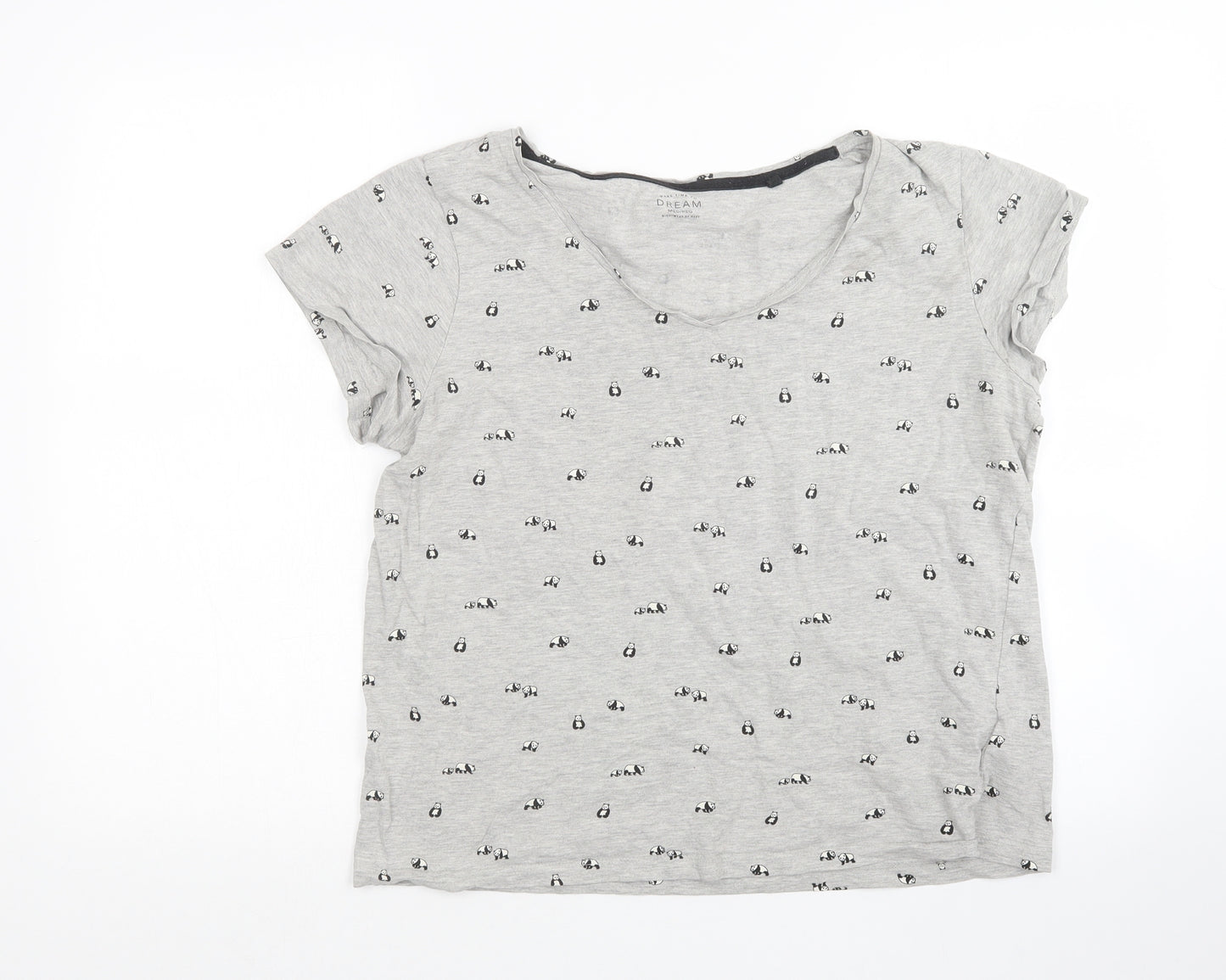 NEXT Womens Grey Animal Print  Top Pyjama Top Size M