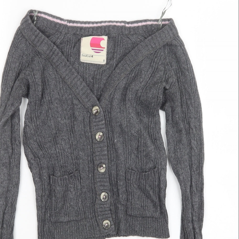 SoulCal Womens Grey   Cardigan Jumper Size 8