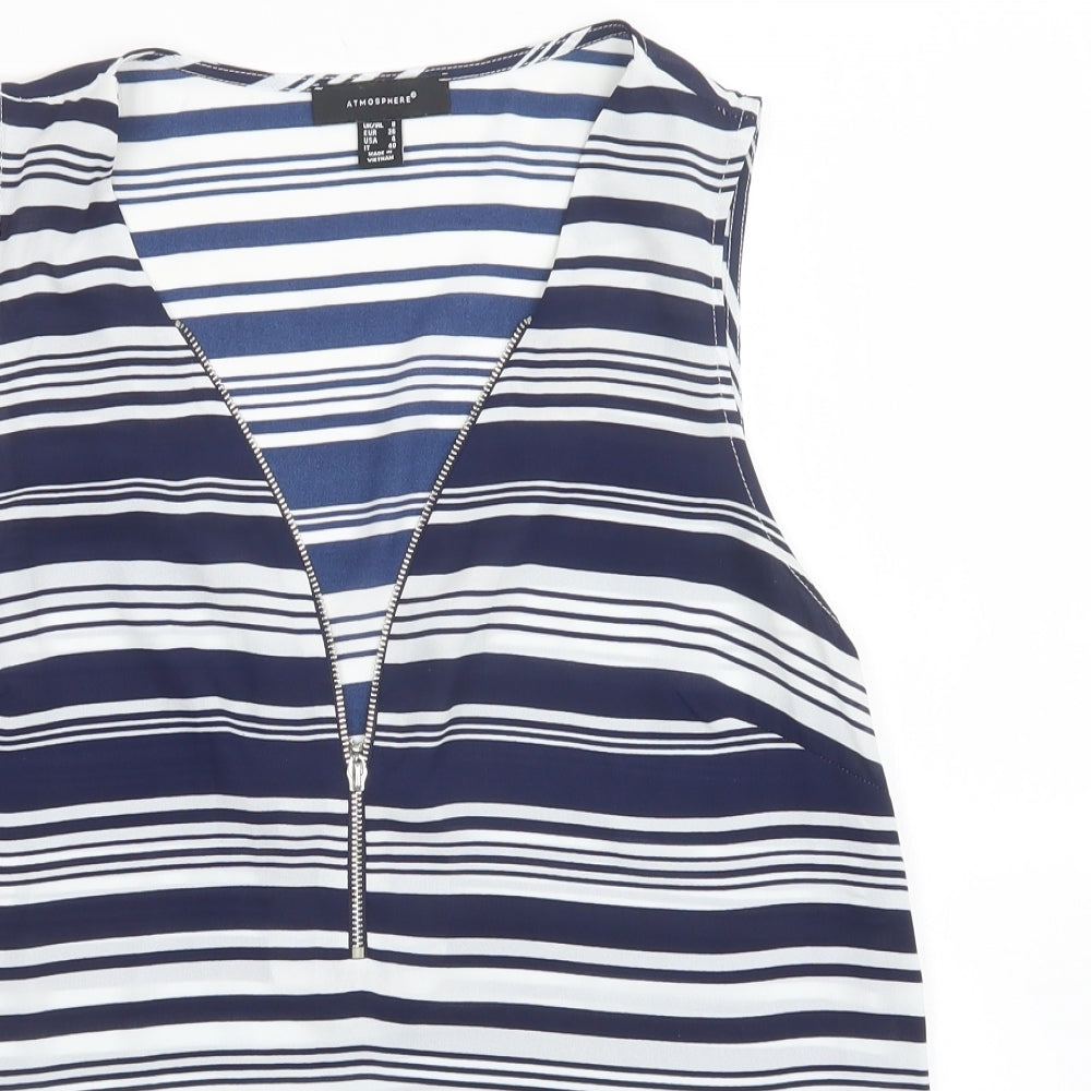 Atmosphere Womens Multicoloured Striped  Basic Tank Size 8