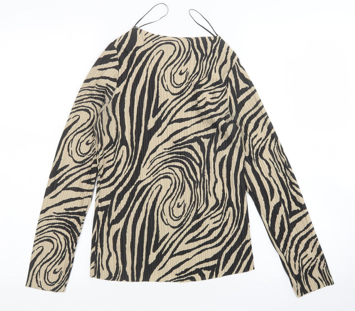 River Island Womens Multicoloured Animal Print Basic Blouse Size 4