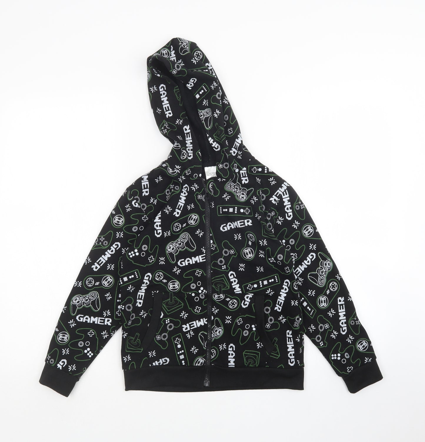 Preworn Boys Multicoloured Geometric  Full Zip Hoodie Size 8-9 Years  - Gamer