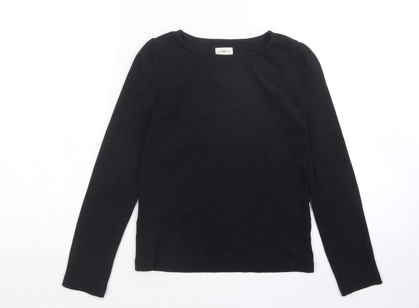 F&F Girls Black   Pullover Jumper Size 9-10 Years