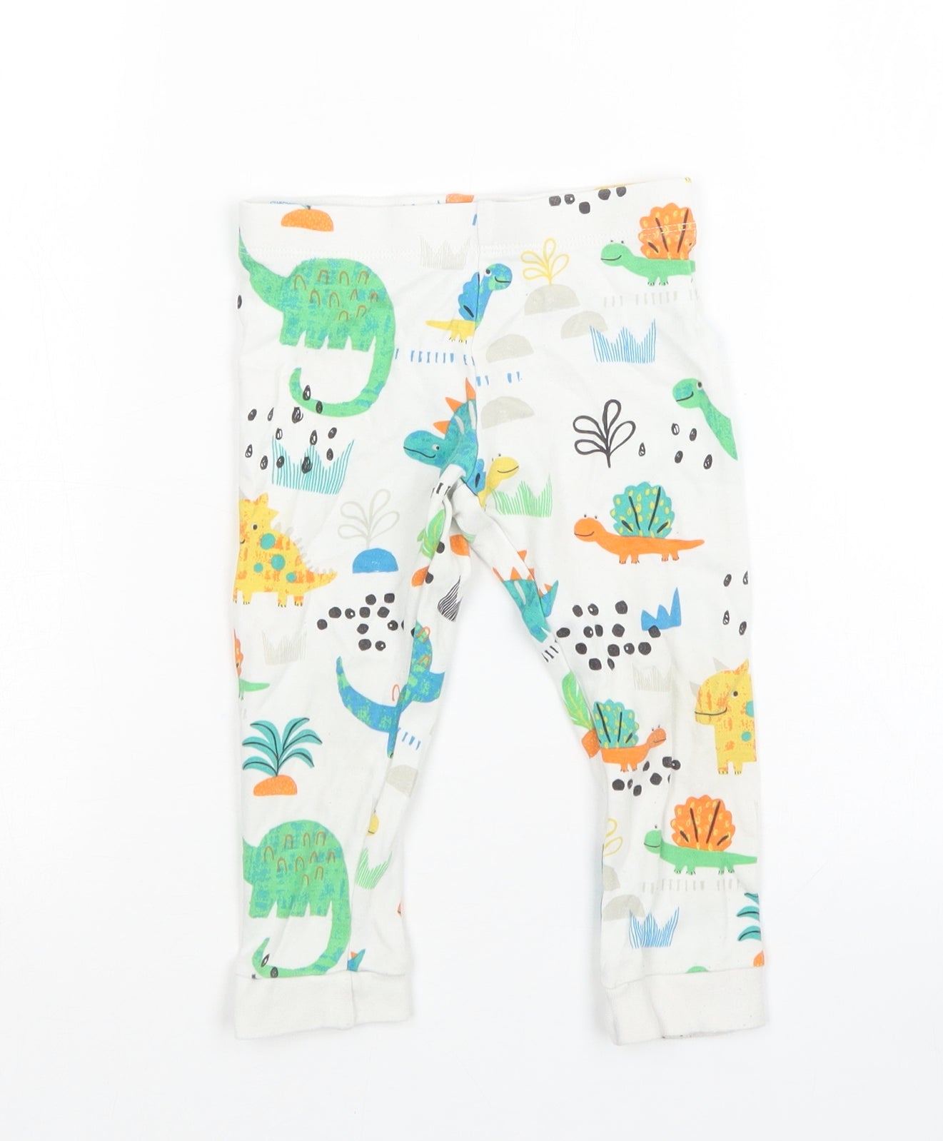 F&F Baby White   Sweatpants Trousers Size 18-24 Months  - Dinosaur
