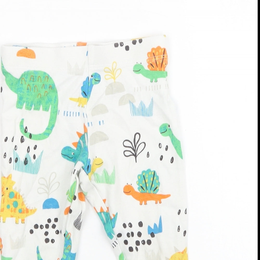 F&F Baby White   Sweatpants Trousers Size 18-24 Months  - Dinosaur