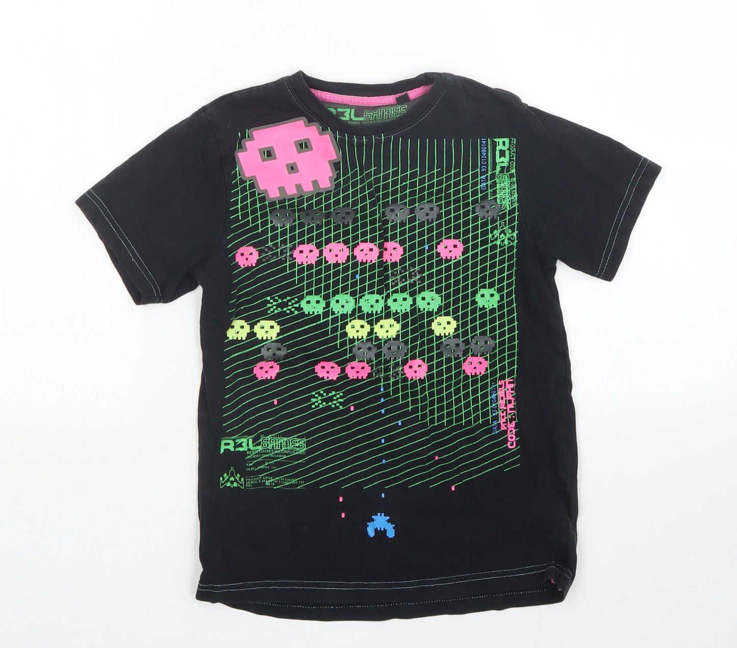 Primark Boys Black   Basic T-Shirt Size 8-9 Years  - Gamer