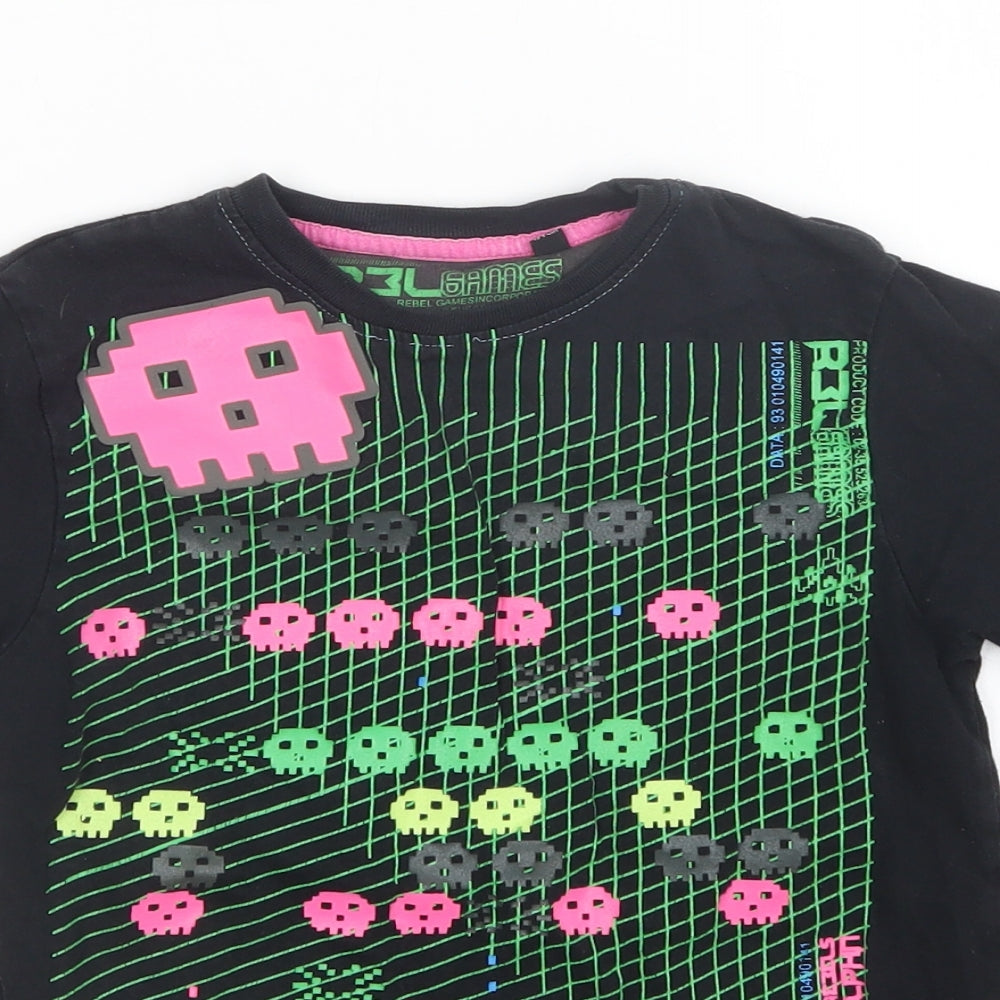 Primark Boys Black   Basic T-Shirt Size 8-9 Years  - Gamer