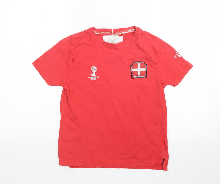 Fifa World Cup Boys Red Basic T-Shirt Size 7-8 Years - Switzerland