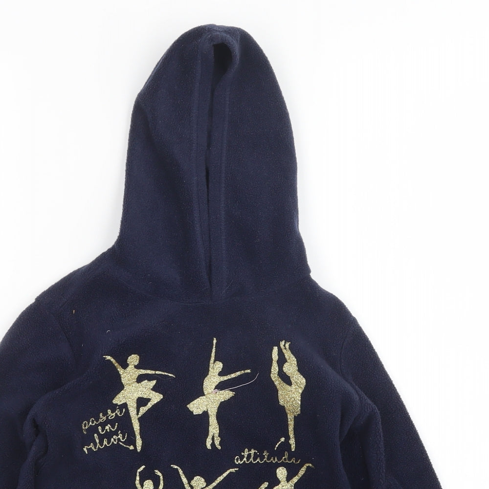 Lollipop Girls Blue  Fleece Pullover Hoodie Size 6-7 Years