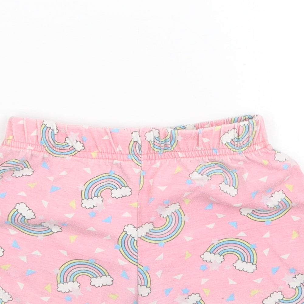 QTEE Girls Pink Polka Dot   Sleep Shorts Size 6-7 Years