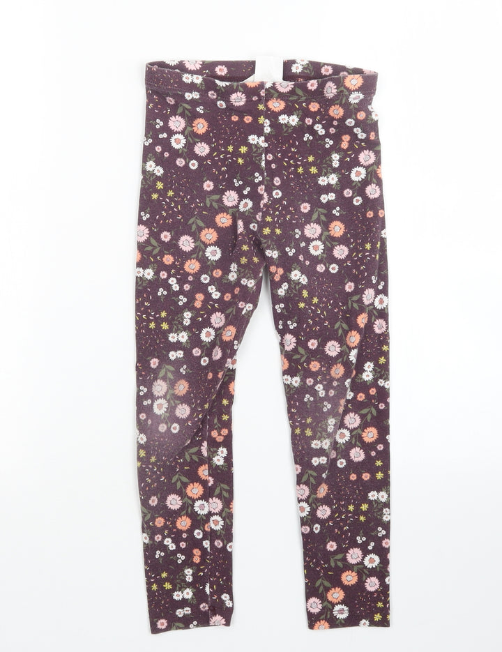 Real Kids Girls Multicoloured Floral Sweatpants Trousers Size 7-8 Years - Leggings