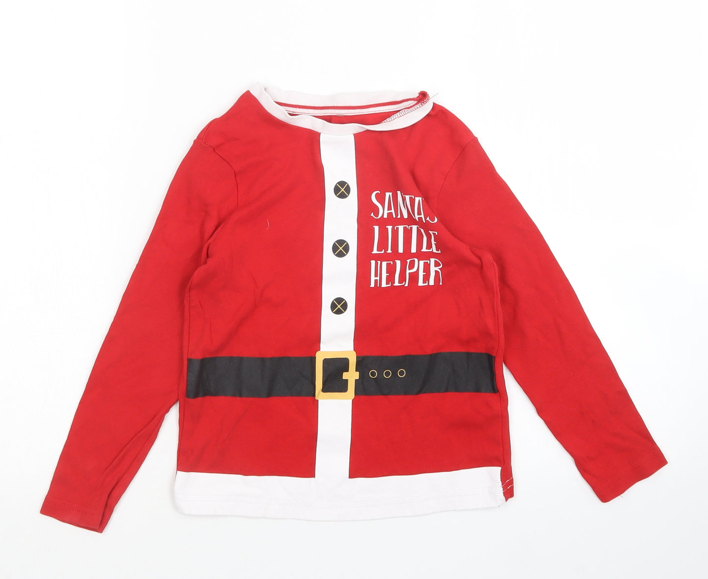 George Boys Red    Pyjama Top Size 5-6 Years  - Christmas